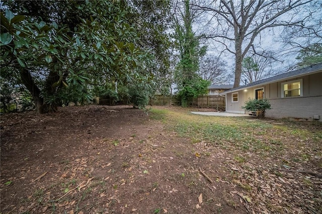 view of yard featuring a patio area