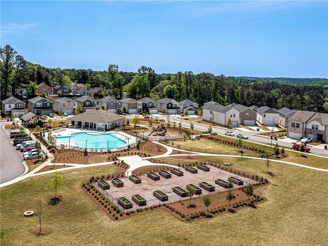 bird's eye view featuring a residential view