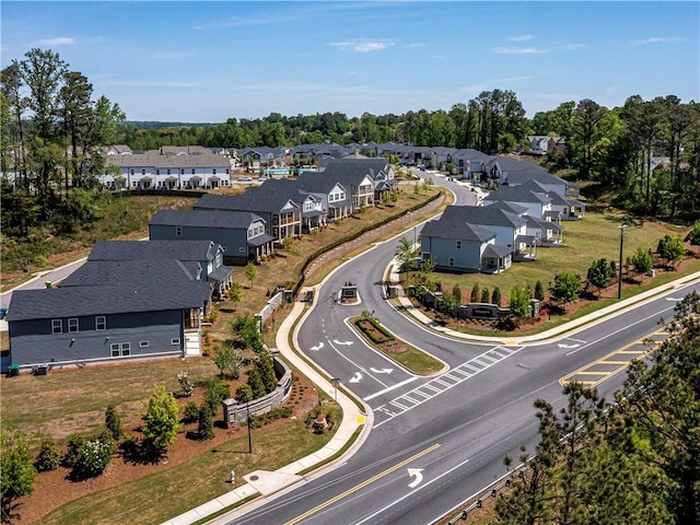 aerial view with a residential view