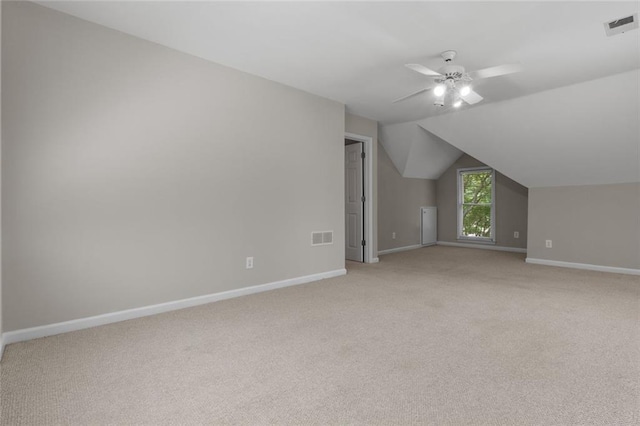 3642 Fowler Rdg, Douglasville, GA 30135 - bonus room with ceiling fan, baseboards, light carpet, and vaulted ceiling