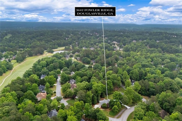 3642 Fowler Rdg, Douglasville, GA 30135 - aerial overview of property's location with a heavily wooded area and property boundaries highlighted