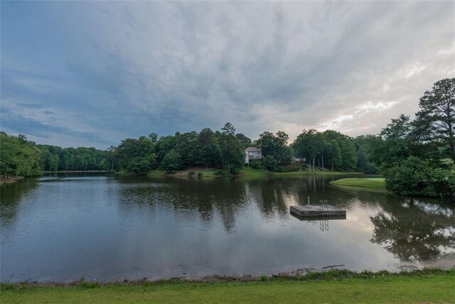 3642 Fowler Rdg, Douglasville, GA 30135 - water view featuring a forest and a floating dock