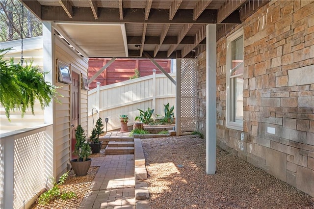 view of yard featuring fence