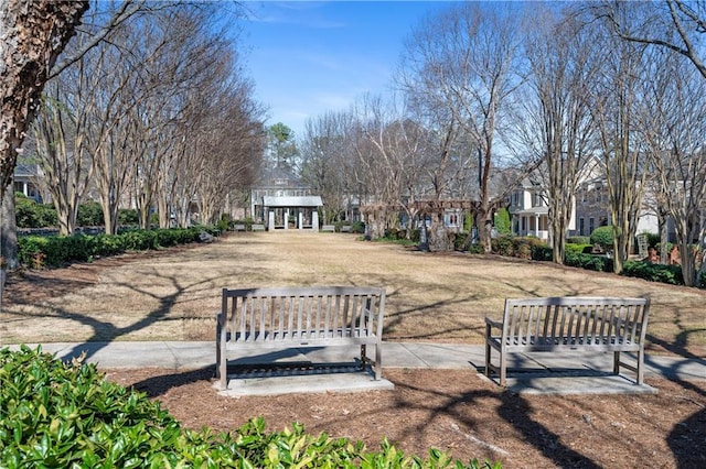 view of home's community with a lawn