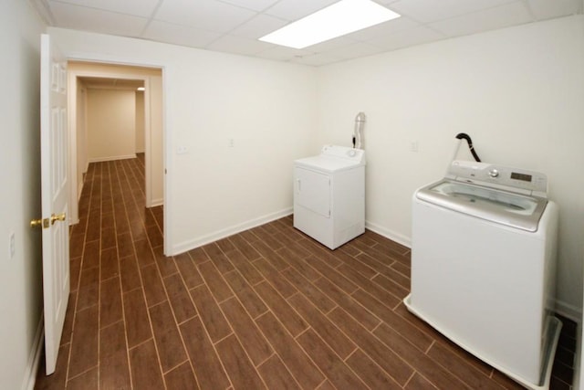 washroom featuring washer and dryer