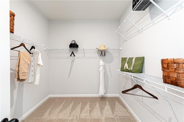 spacious closet with carpet flooring