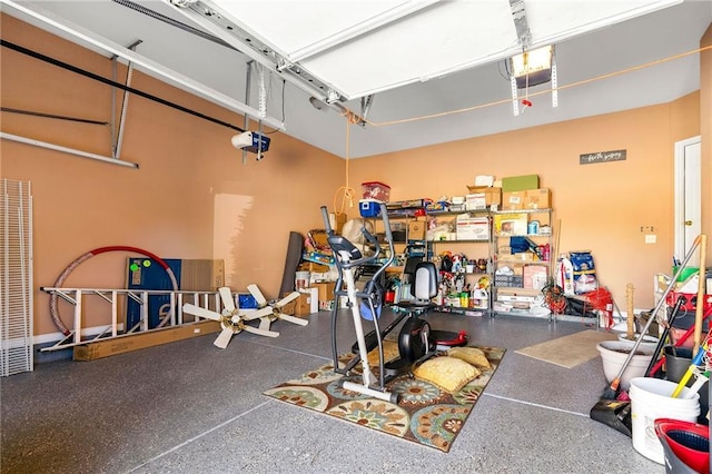 garage featuring a garage door opener