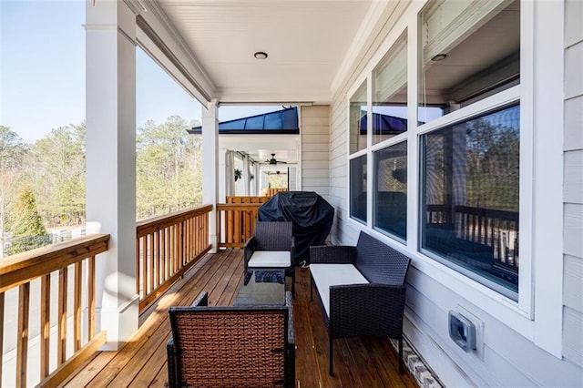 10035 River Rock Dr, Roswell, GA 30076 - wooden terrace with outdoor lounge area and area for grilling