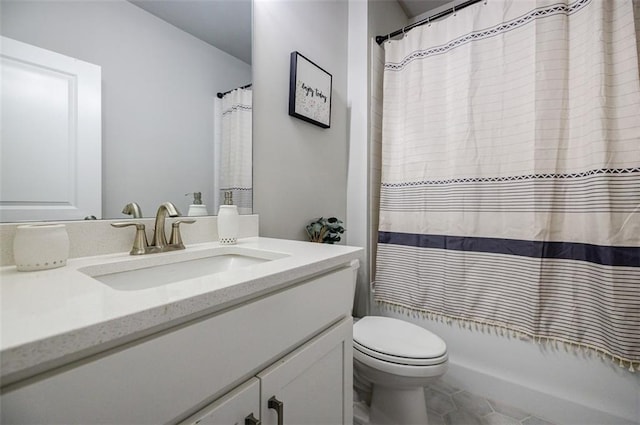 10035 River Rock Dr, Roswell, GA 30076 - bathroom featuring vanity, shower / bath combination with curtain, and tile patterned floors