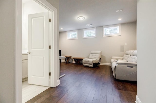 10035 River Rock Dr, Roswell, GA 30076 - sitting room with dark wood-type flooring