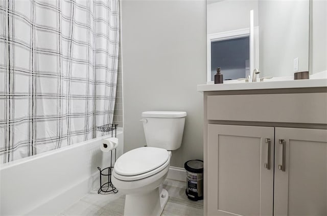 10035 River Rock Dr, Roswell, GA 30076 - full bath with vanity, shower / tub combo with curtain, and tile patterned floors