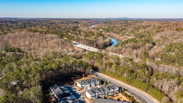 10035 River Rock Dr, Roswell, GA 30076 - aerial view of property and surrounding area featuring a heavily wooded area