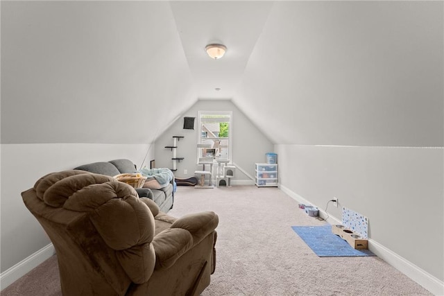 4381 Highland Gate Parkway, Gainesville, GA 30506 - living area featuring carpet floors, baseboards, and vaulted ceiling