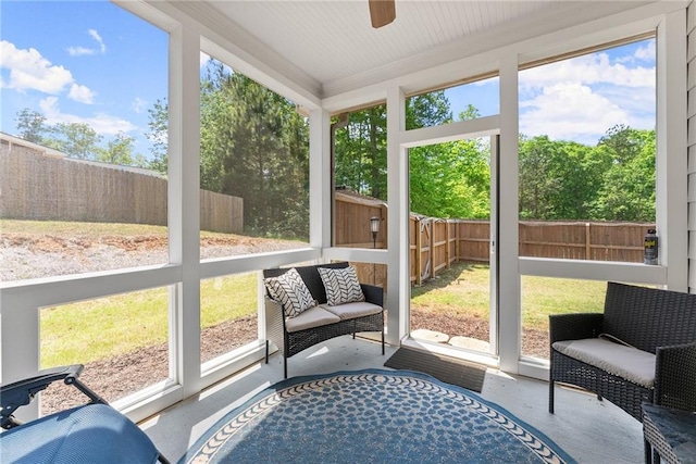 4381 Highland Gate Parkway, Gainesville, GA 30506 - sunroom / solarium featuring ceiling fan and an outdoor hangout area