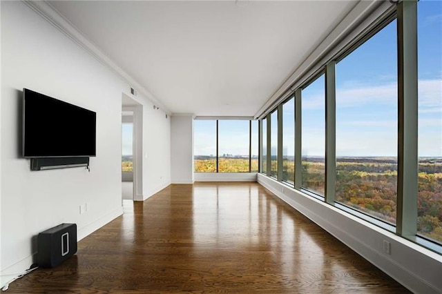 unfurnished sunroom featuring a wealth of natural light