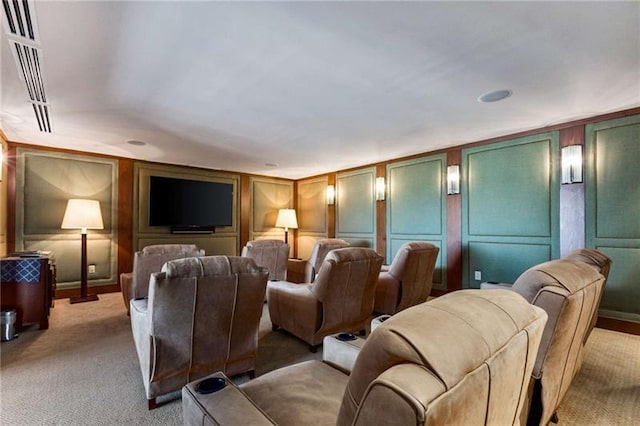 view of carpeted home theater