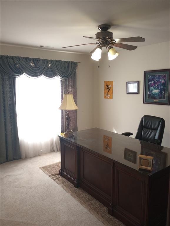 102 Ozark Trl, Canton, GA 30114 - carpeted office space featuring a ceiling fan