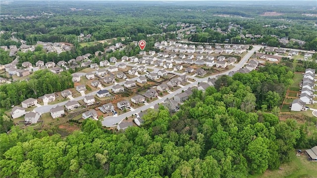 5103 Woodline View Ln, Auburn, GA 30011 - aerial view of property and surrounding area with a heavily wooded area and nearby suburban area
