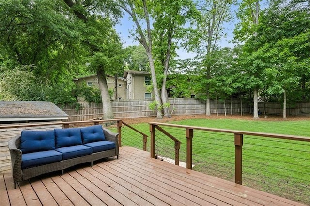 2020 Bixby St SE, Atlanta, GA 30317 - wooden deck with an outdoor living space and a fenced backyard