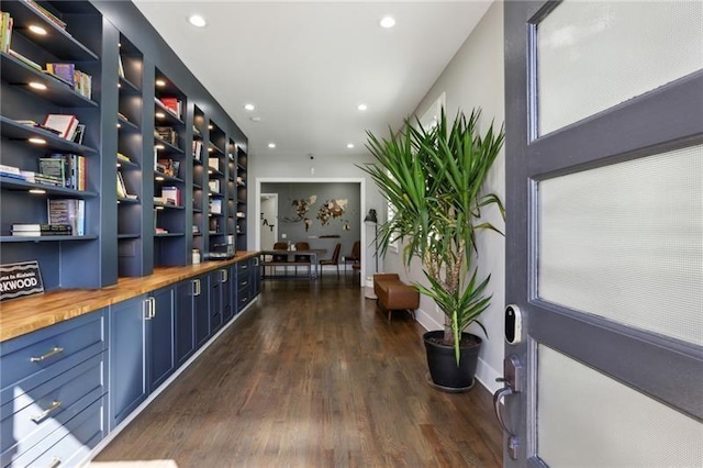 2020 Bixby St SE, Atlanta, GA 30317 - corridor with dark wood-style flooring and recessed lighting