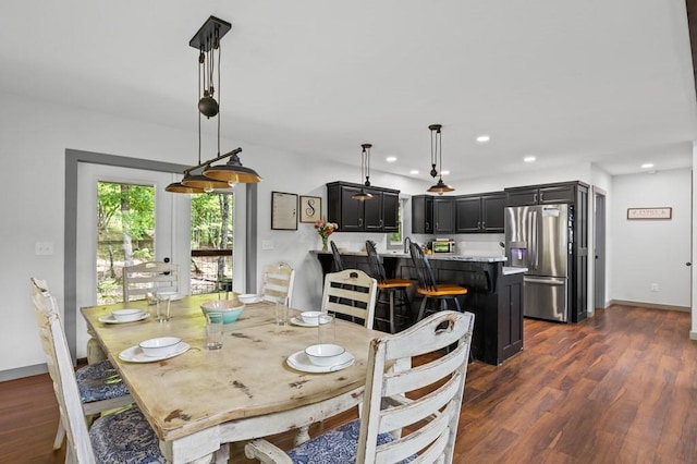 35 Indian Trce, Mineral Bluff, GA 30559 - dining area featuring dark wood finished floors, baseboards, and recessed lighting