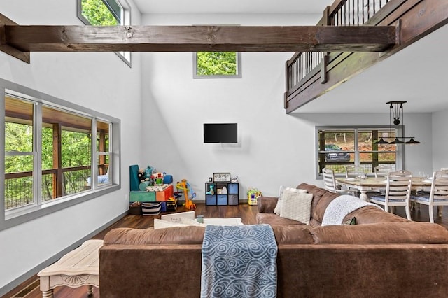 35 Indian Trce, Mineral Bluff, GA 30559 - living room featuring wood finished floors and baseboards