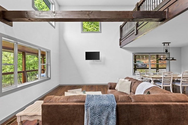 35 Indian Trce, Mineral Bluff, GA 30559 - living room with baseboards and wood finished floors