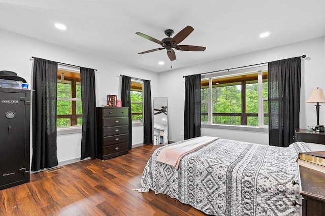 35 Indian Trce, Mineral Bluff, GA 30559 - bedroom featuring wood finished floors, multiple windows, recessed lighting, and a ceiling fan