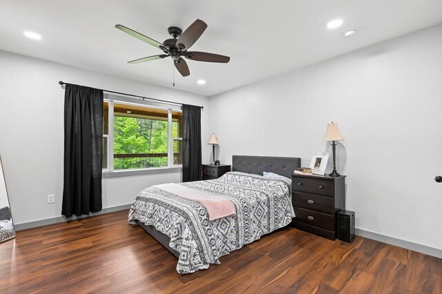 35 Indian Trce, Mineral Bluff, GA 30559 - bedroom featuring wood finished floors, ceiling fan, recessed lighting, and baseboards
