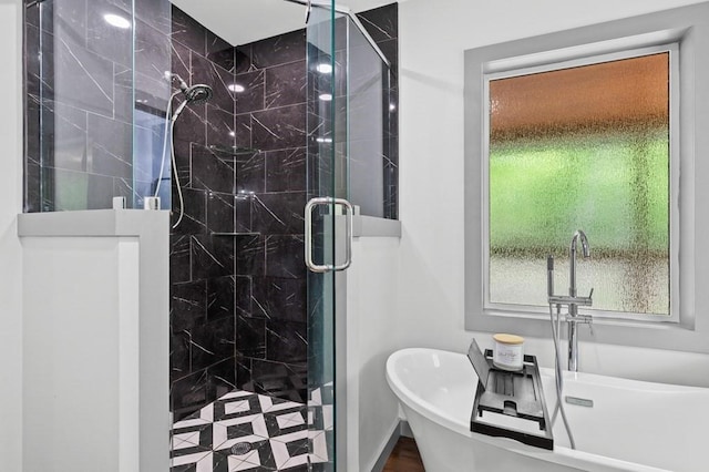 35 Indian Trce, Mineral Bluff, GA 30559 - bathroom featuring a shower stall and a soaking tub