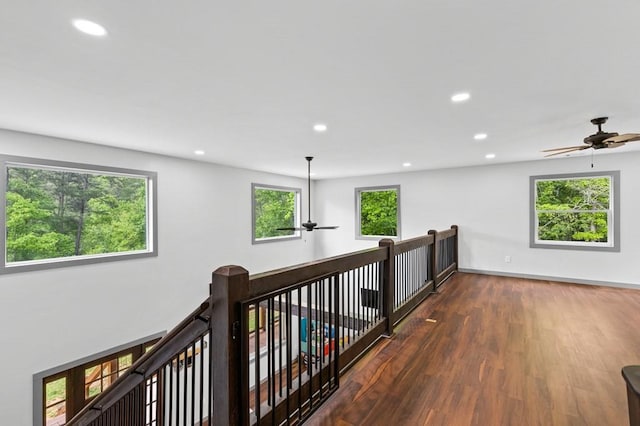 35 Indian Trce, Mineral Bluff, GA 30559 - hall with healthy amount of natural light, recessed lighting, wood finished floors, an upstairs landing, and baseboards