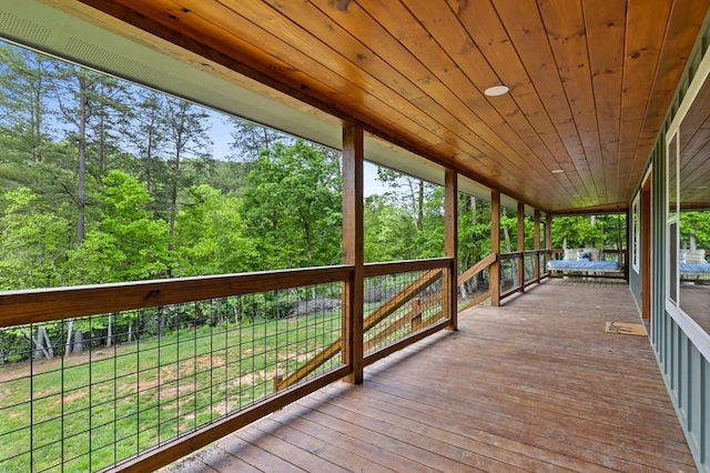 35 Indian Trce, Mineral Bluff, GA 30559 - wooden terrace with a yard and a forest view
