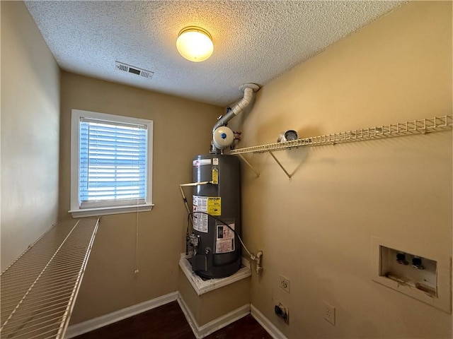 utility room featuring visible vents and gas water heater