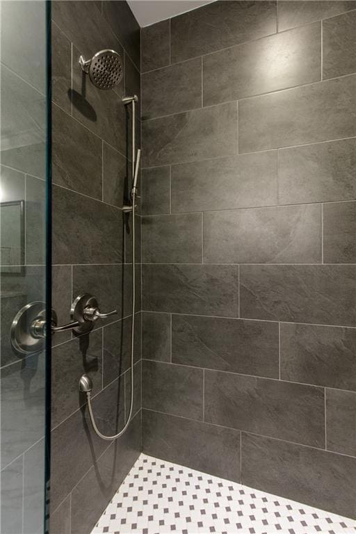 bathroom featuring a stall shower