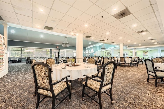 1800 Clairmont Lk Unit A310, Decatur, GA 30033 - carpeted dining room featuring a drop ceiling