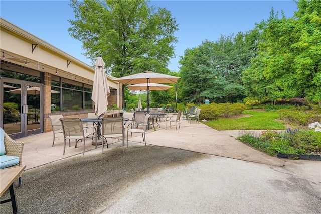 1800 Clairmont Lk Unit A310, Decatur, GA 30033 - view of patio / terrace with outdoor dining space and french doors