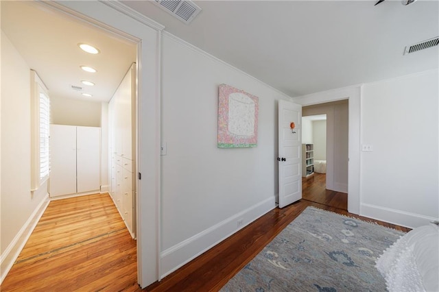 202 Lakeview Ave, Atlanta, GA 30305 - hallway with wood finished floors, baseboards, and visible vents