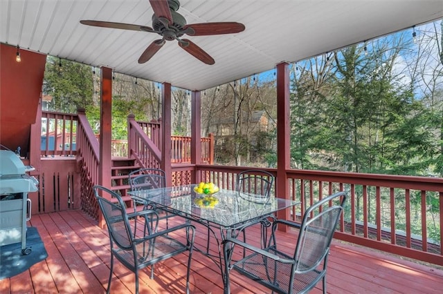 deck with ceiling fan