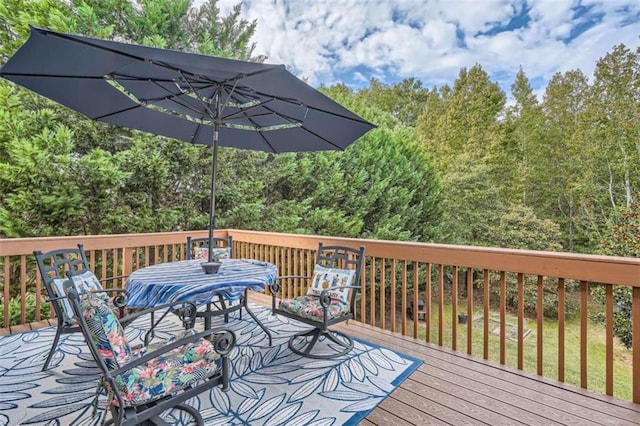 view of wooden deck