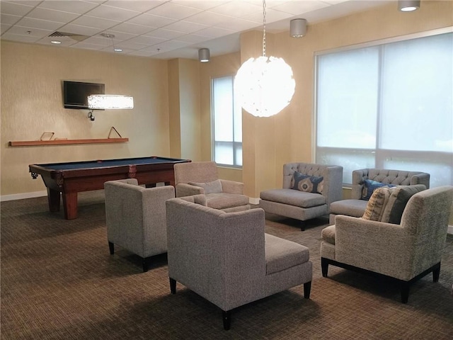 711 Cosmopolitan Dr NE Unit 123, Atlanta, GA 30324 - playroom featuring carpet flooring, billiards, and a drop ceiling