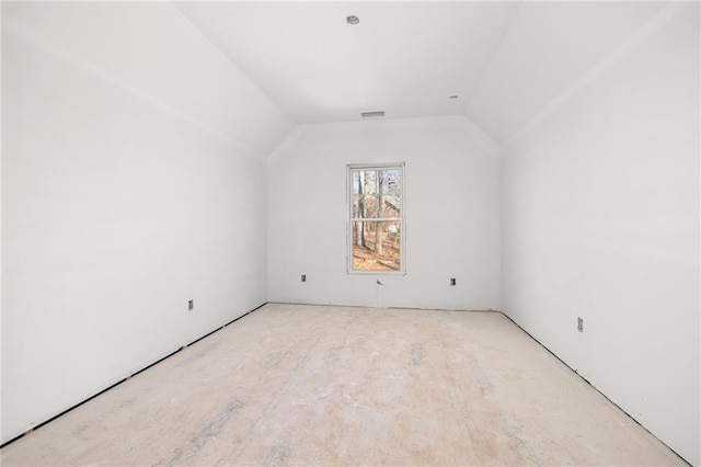 bonus room with vaulted ceiling