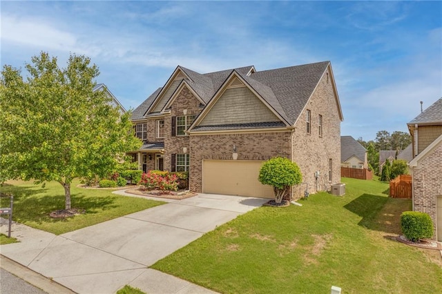 3039 Tuscan Ridge Dr, Snellville, GA 30039 - craftsman inspired home with concrete driveway, brick siding, and an attached garage