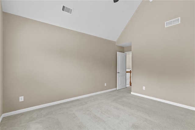 3039 Tuscan Ridge Dr, Snellville, GA 30039 - spare room with high vaulted ceiling, light carpet, and baseboards