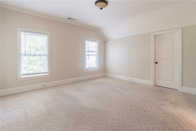 additional living space with lofted ceiling, carpet flooring, and baseboards