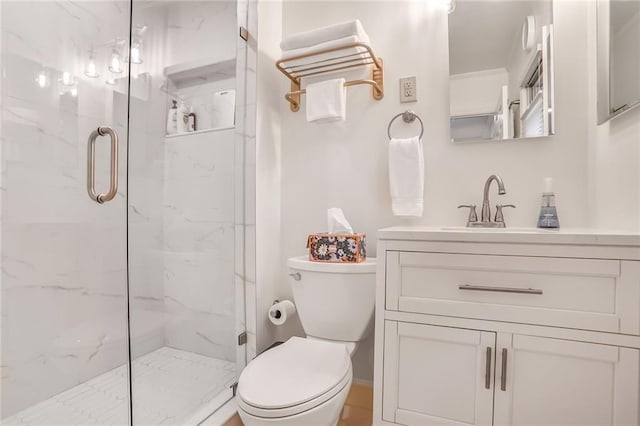 728 Antone St NW, Atlanta, GA 30318 - bathroom with a marble finish shower, toilet, and vanity
