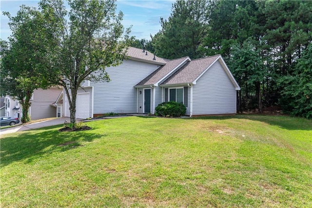 view of front of home with a front yard