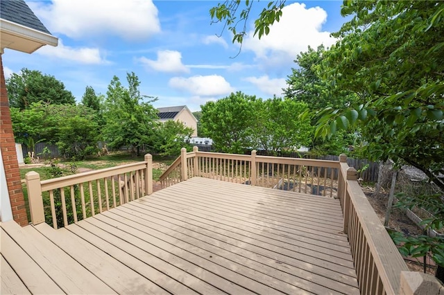 deck featuring a fenced backyard
