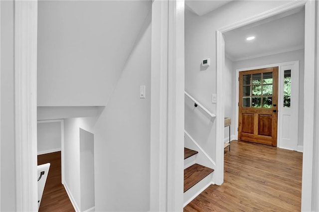 4669 Dunover Cir, Atlanta, GA 30360 - staircase featuring wood finished floors and recessed lighting