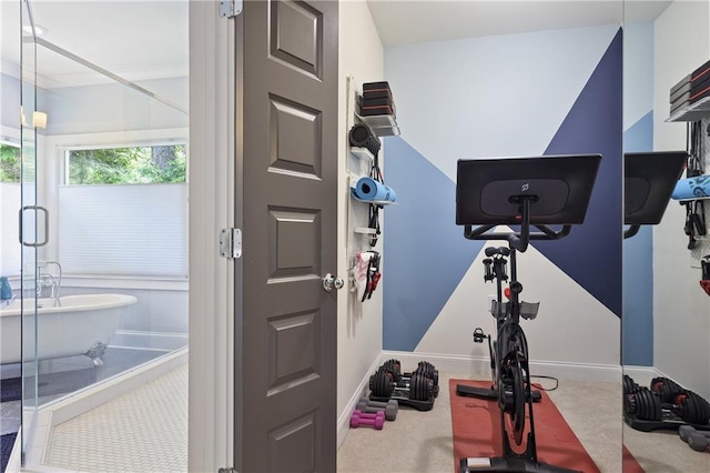 1297 Conway Rd, Decatur, GA 30030 - exercise room featuring carpet floors and baseboards