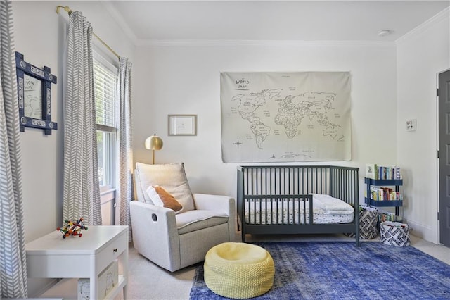 1297 Conway Rd, Decatur, GA 30030 - carpeted bedroom with crown molding and a crib